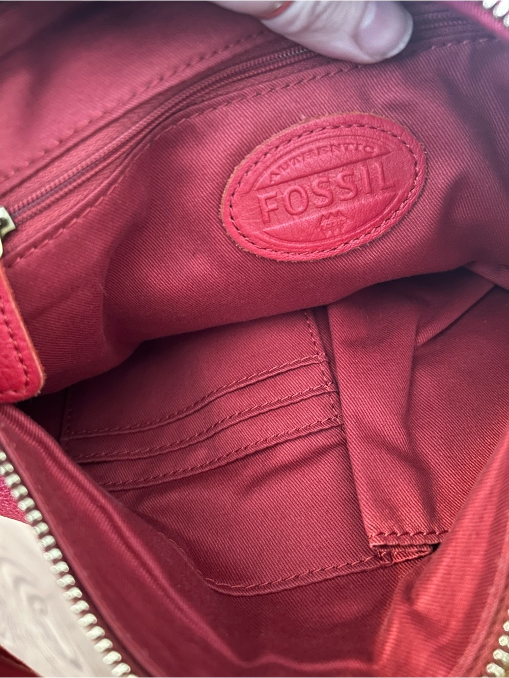 Fossil Erin Crossbody Bag in Genuine Red Leather - Picture 9 of 16